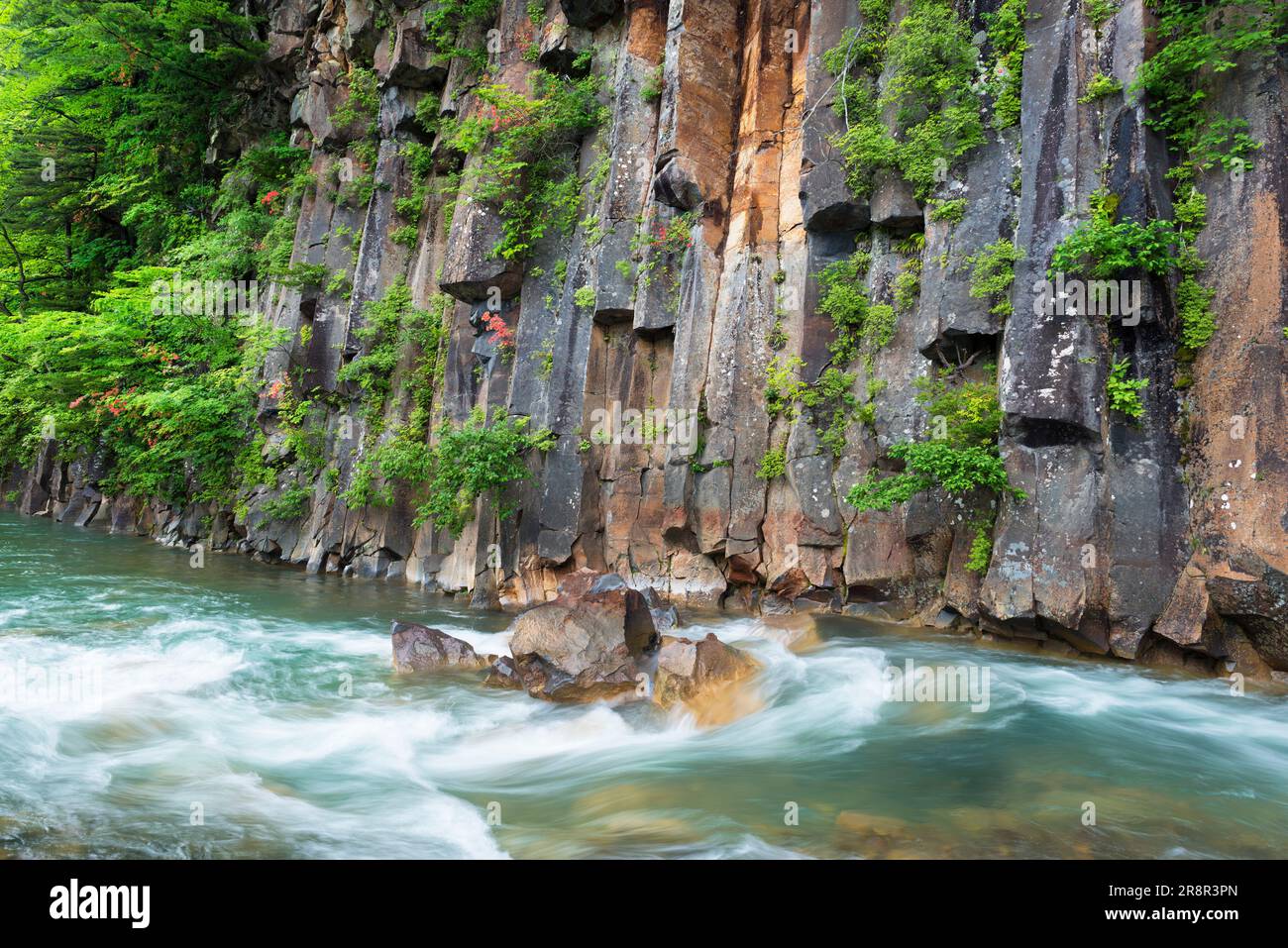 Matsukawa Valley Matsukawa basalt rock Foto Stock