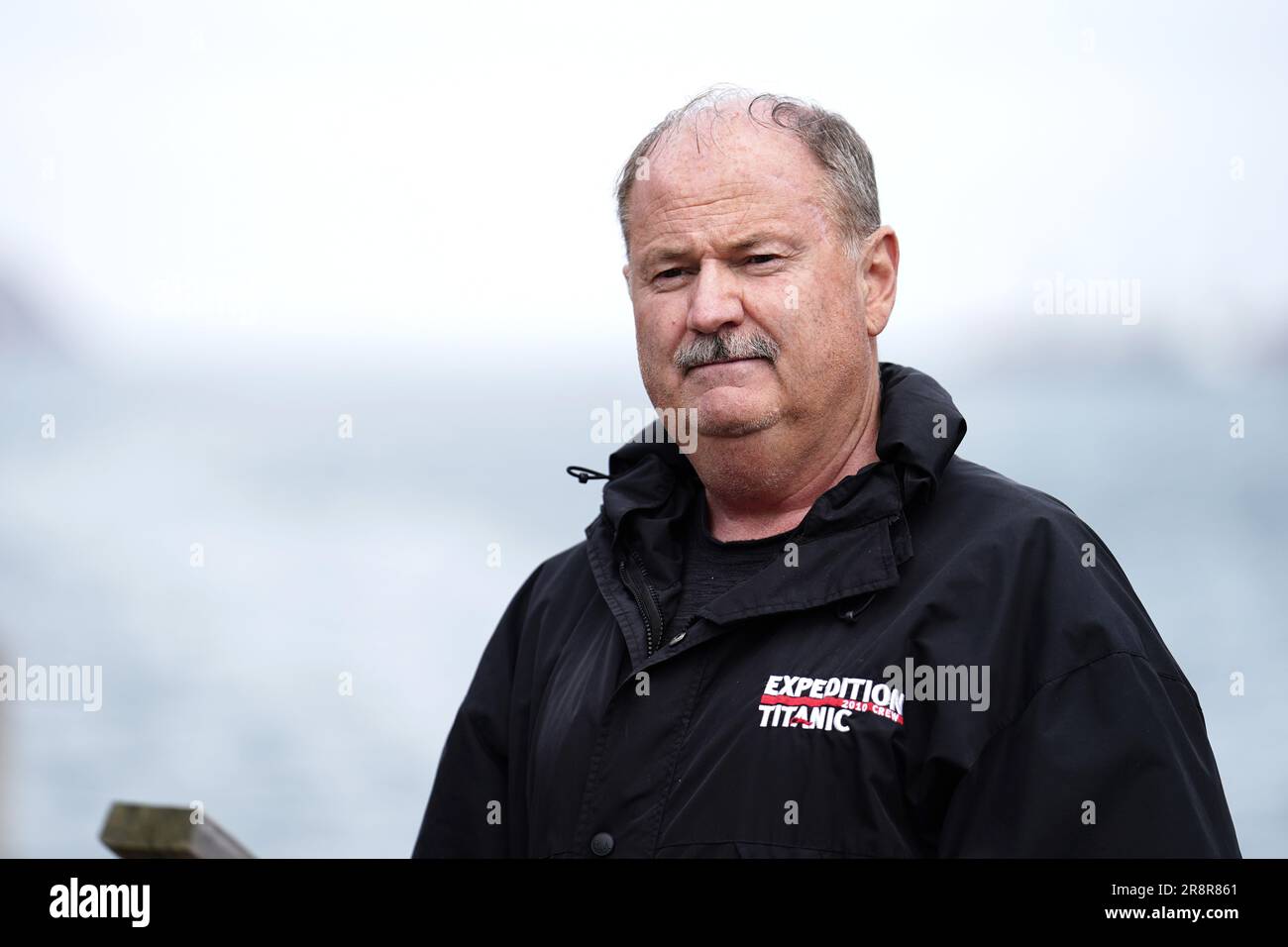 Larry Davy amico di Paul-Henri Nargeolet che è il pilota del sommergibile mancante al Porto di San John's a Terranova, Canada, come squadre di salvataggio, stanno continuando la ricerca della nave turistica sommergibile che è andato perso durante un viaggio al naufragio Titanic con il miliardario britannico Hamish Harding tra le cinque persone a bordo. Data immagine: Giovedì 22 giugno 2023. Foto Stock