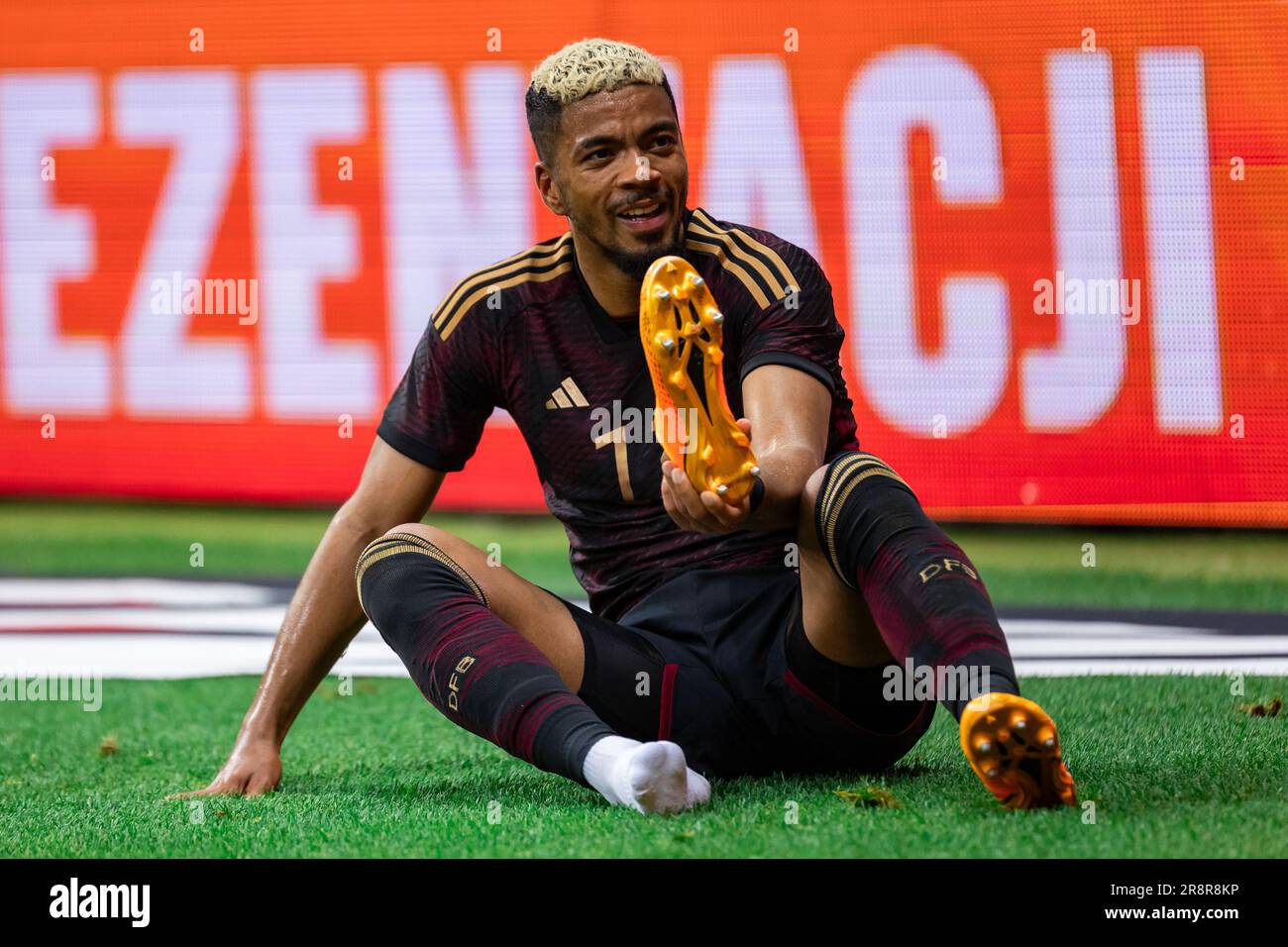 Benjamin Henrichs di Germania in azione durante l'amichevole partita tra la Polonia e la Germania al PGE Narodowy Stadium. (Punteggio finale; Polonia 1:0 Germania) è stata l'ultima partita di Jakub B?aszczykowski del 109th per la nazionale polacca di calcio. Foto Stock