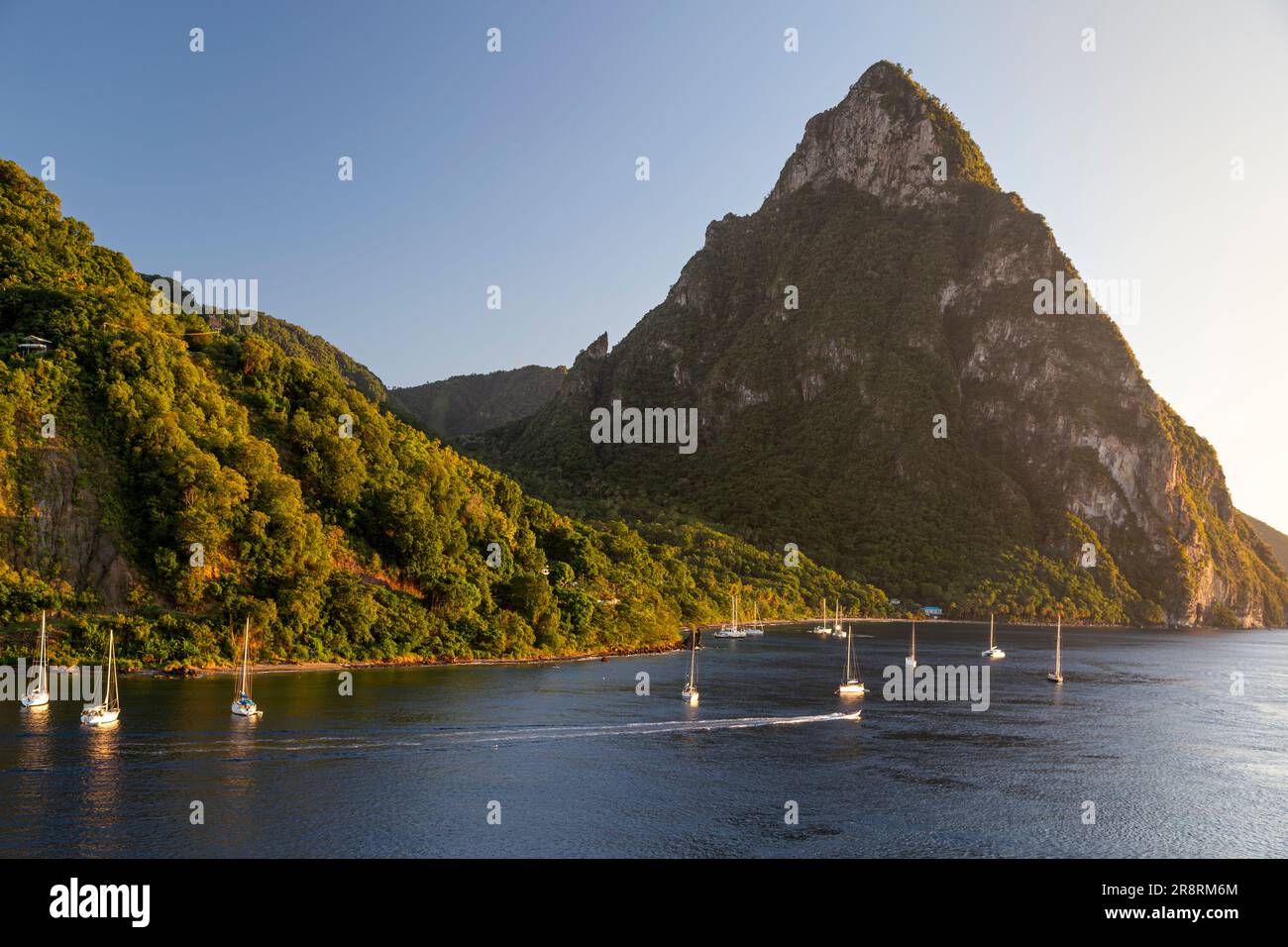 Petite Piton nei pressi di Soufriere, St. Lucia, West Indies Foto Stock