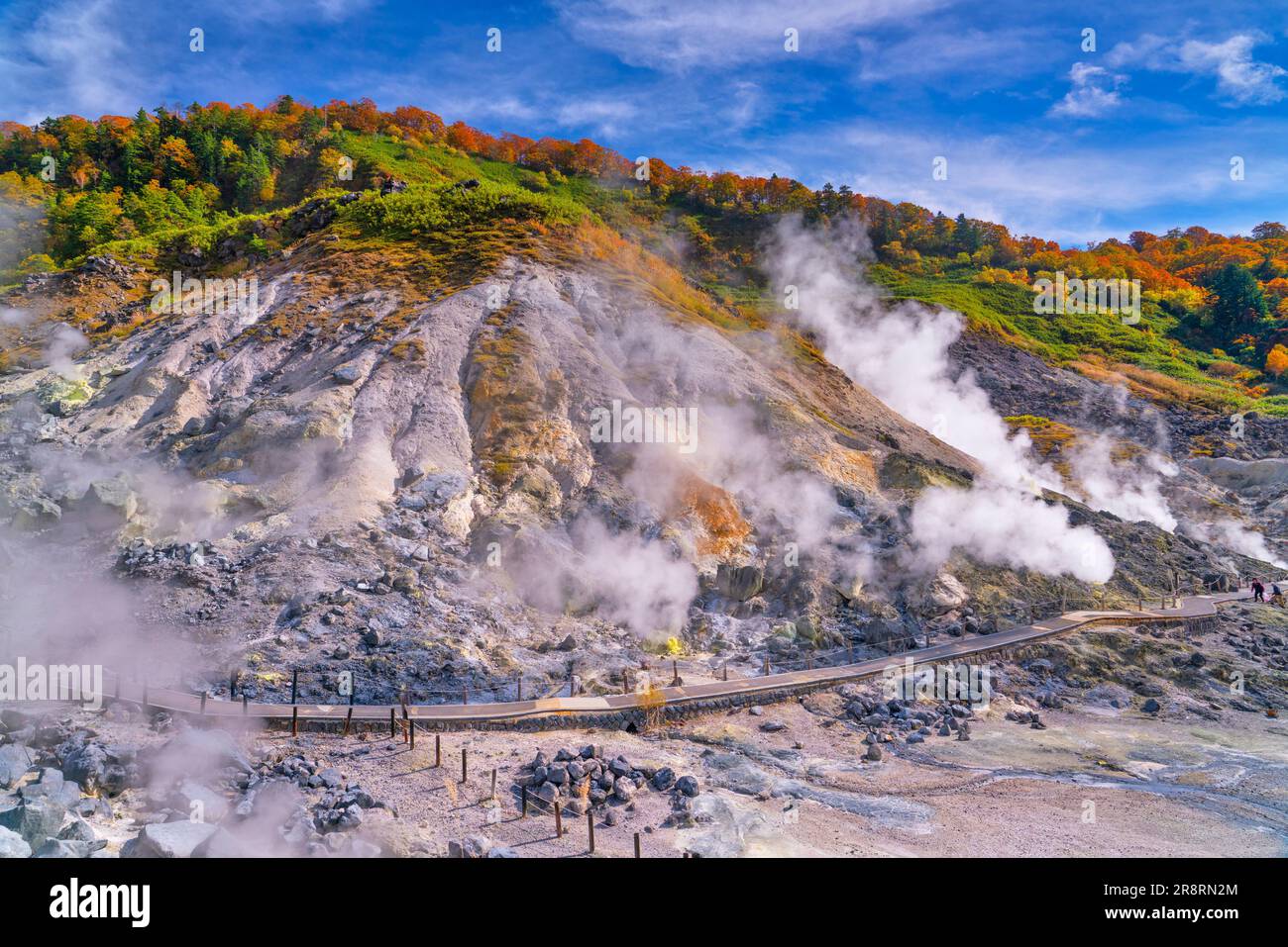 Le terme calde di Tamagawa in autunno Foto Stock