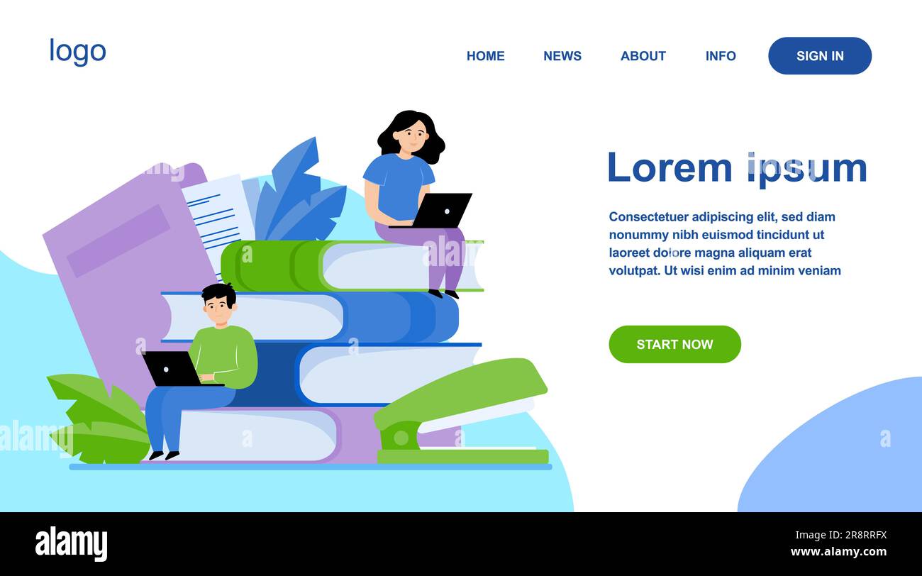 Persone focalizzate che studiano nella scuola online Illustrazione Vettoriale