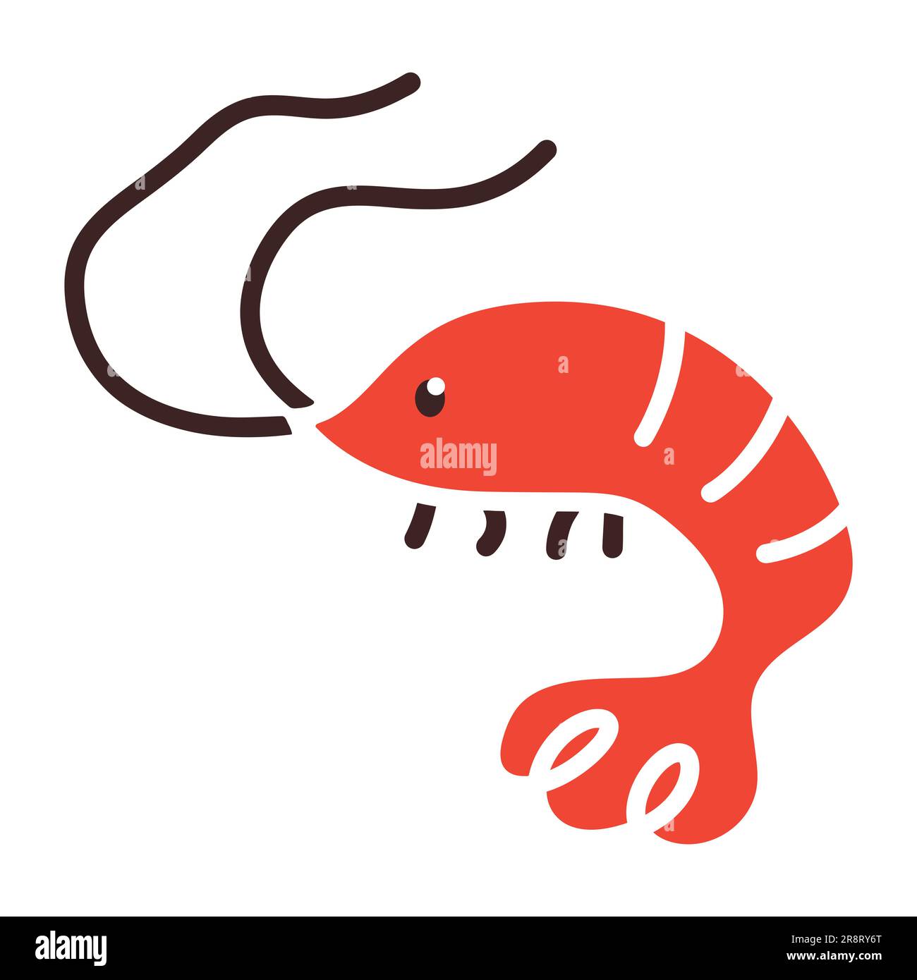 Carini gamberi da cartoni animati. Illustrazione vettoriale Foto Stock