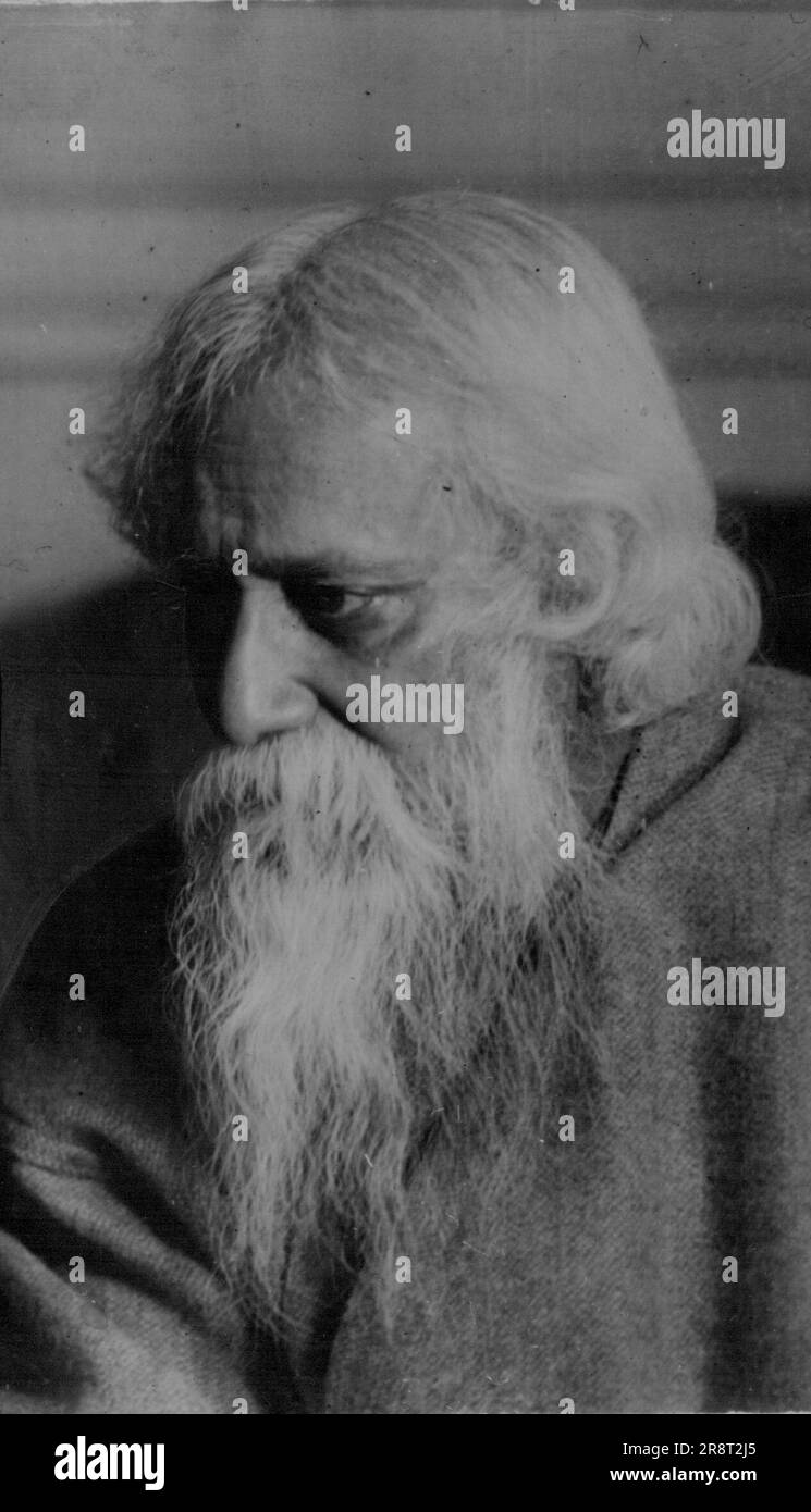 Rabindranath Tagore. Agosto 8, 1941. Foto Stock