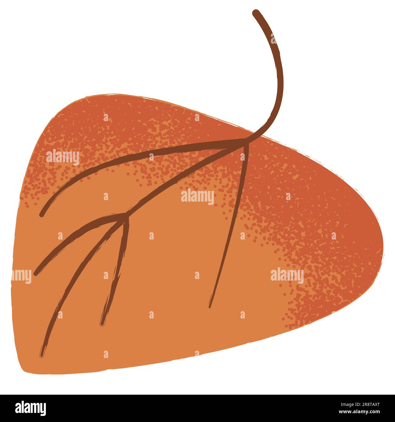 Foglia rossa autunnale con texture isolata su un bianco Illustrazione Vettoriale