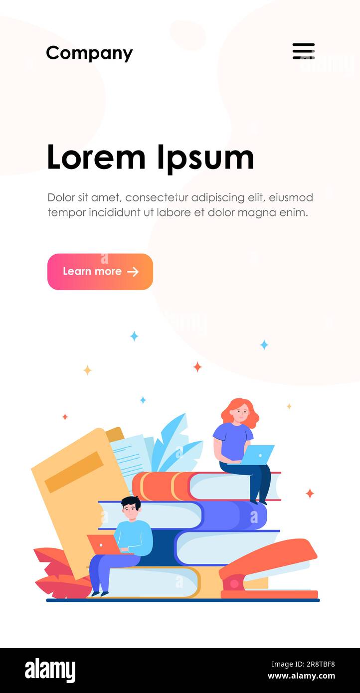 Persone focalizzate che studiano nella scuola online Illustrazione Vettoriale