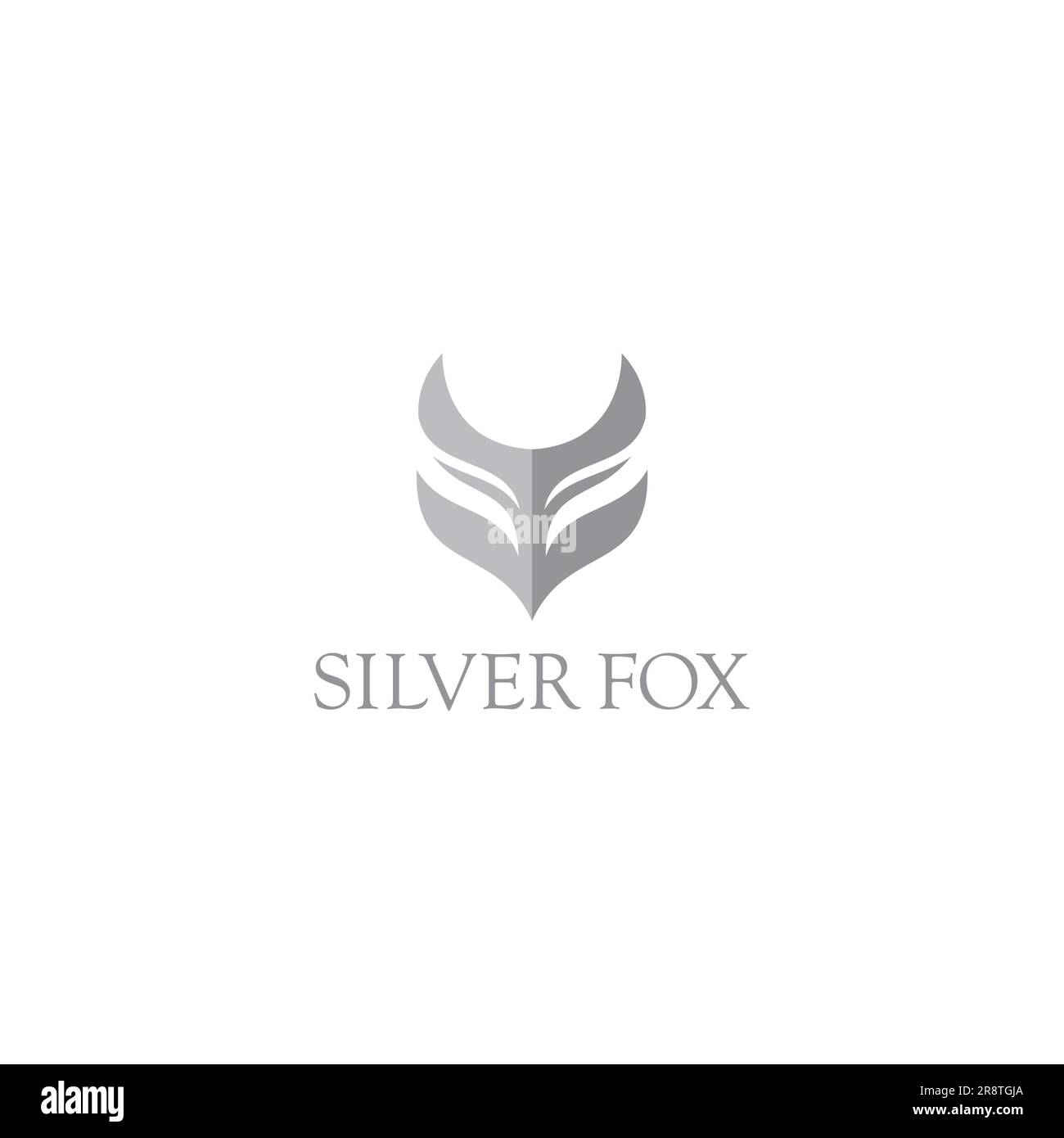Logo Silver Fox semplice. Logo Fox Head Illustrazione Vettoriale