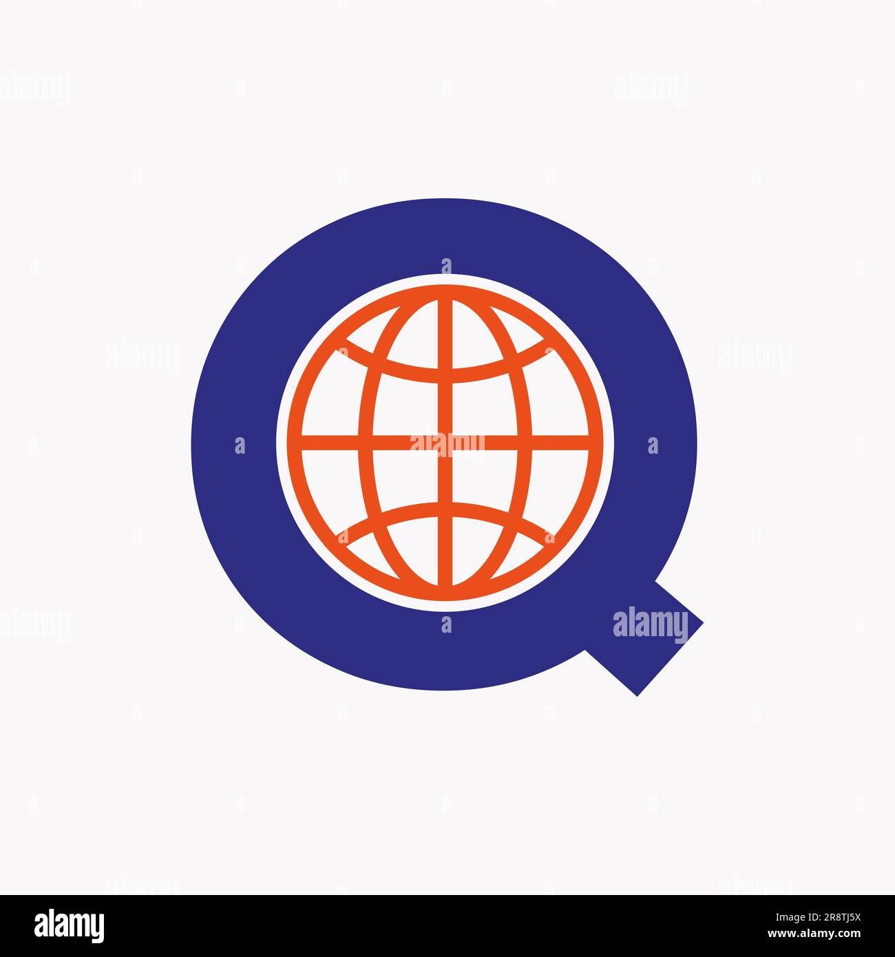 Design globale del logo lettera Q. Modello vettoriale simbolo logotipo globale Illustrazione Vettoriale