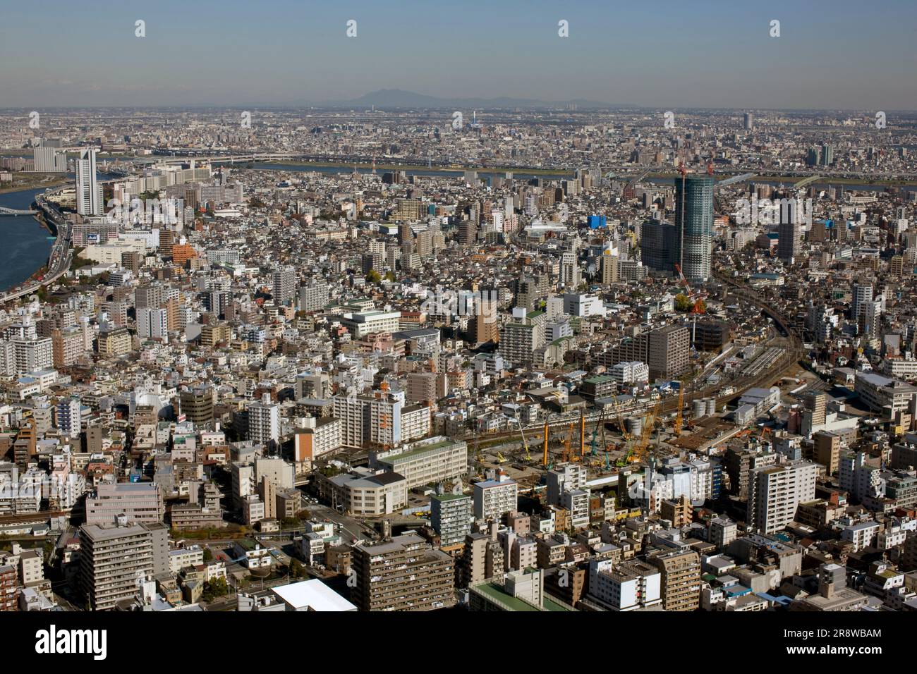 Lavori di costruzione dello Sky Tree di Tokyo Foto Stock