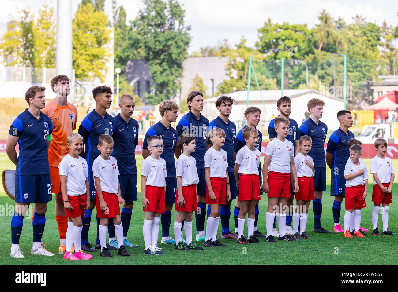 Varsavia, Polonia. 15 giugno 2023. Squadra finlandese U21 vista durante l'amichevole tra Polonia U21 e Finlandia U21 al Polonia Stadium. (Punteggio finale; Polonia U21 1:1 Finlandia U21) credito: SOPA Images Limited/Alamy Live News Foto Stock