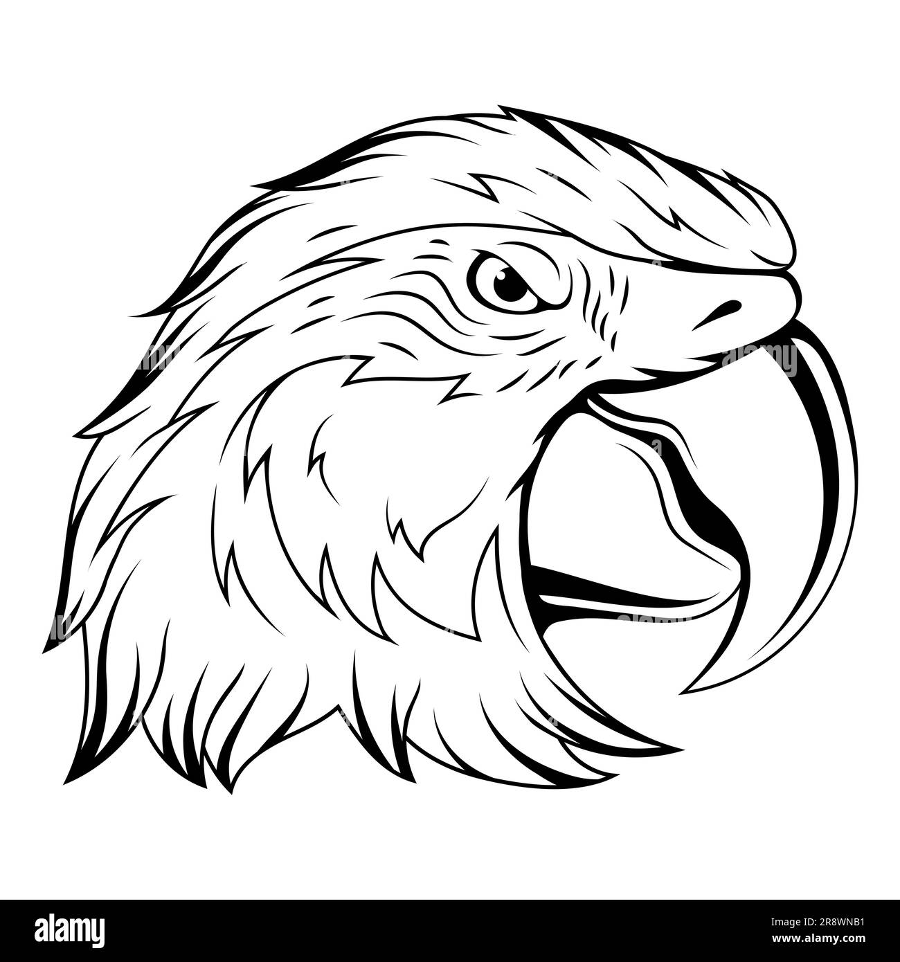 Pappagallo. Illustrazione vettoriale di un uccello tropicale arrabbiato. Ara Parrot Illustrazione Vettoriale