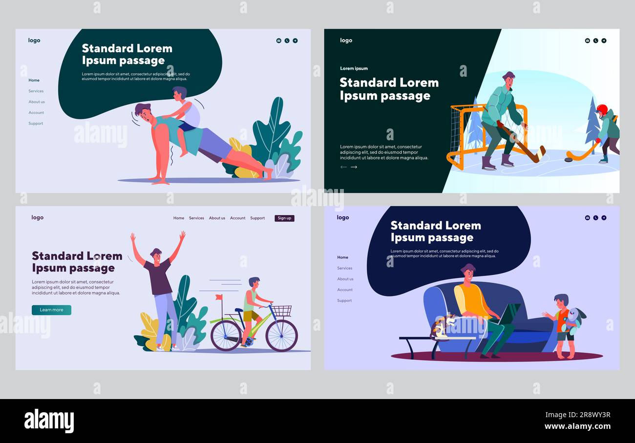 Set per il tempo libero di papà e figlio Illustrazione Vettoriale