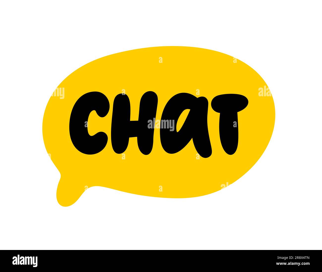 Illustrazione vettore BOLLA VOCALE CHAT. Chat vocale nella casella di testo. Chatta con il logo del centro di assistenza. Forma nuvola con chat di testo. Stile Doodle. Let Illustrazione Vettoriale