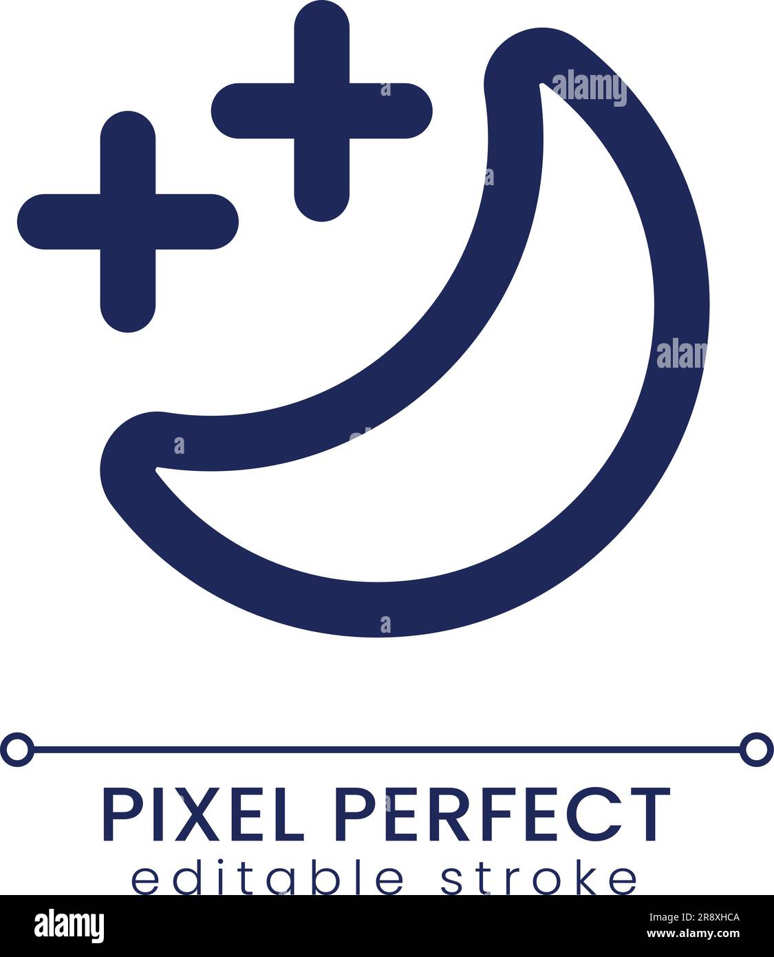 Icona dell'interfaccia utente pixel Perfect Linear in modalità sleep Illustrazione Vettoriale