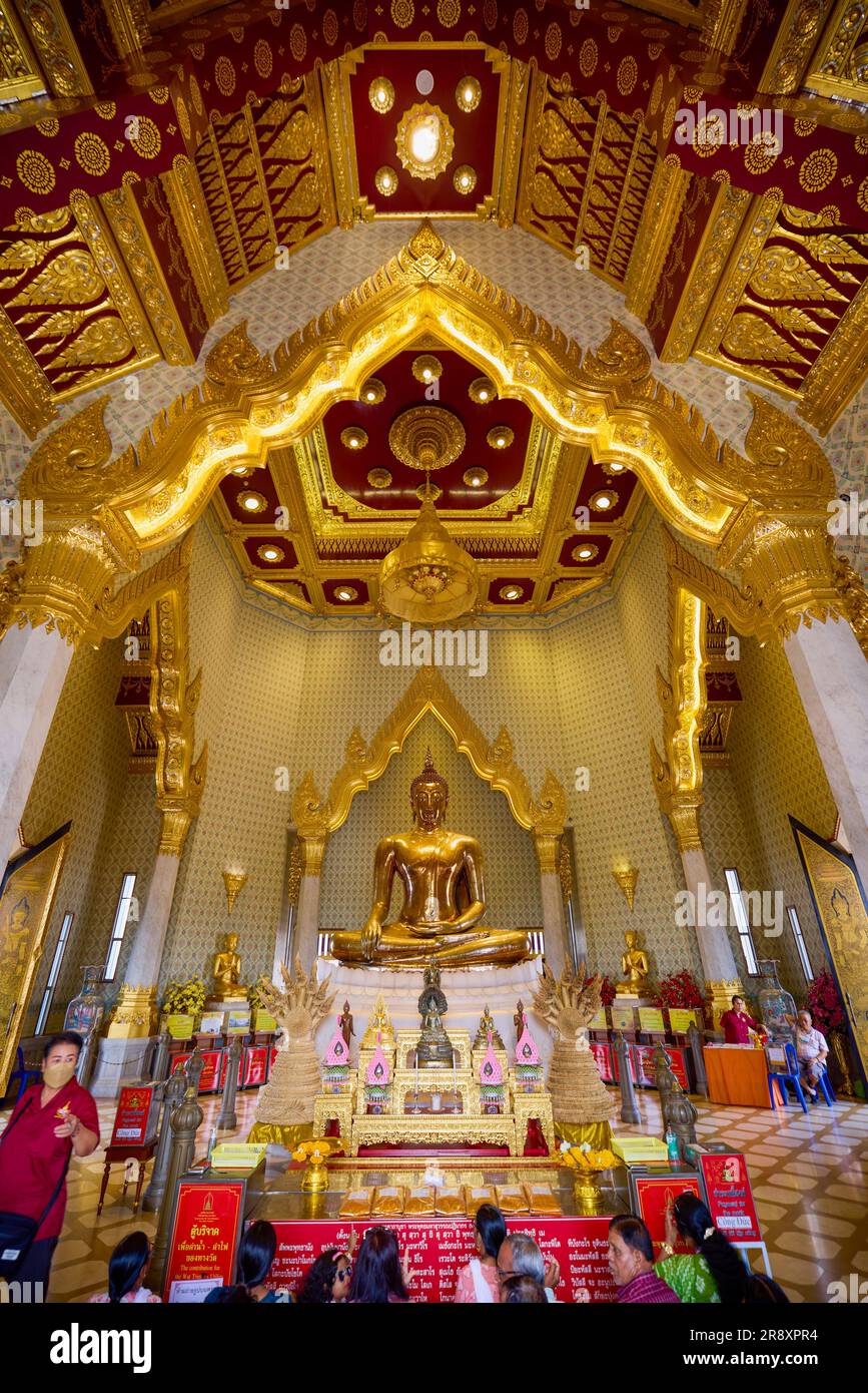 Bangkok Thailandia 24 maggio 2023. Immagini da Wat Traimit, il tempio famoso per la statua dorata del Buddha. Foto Stock