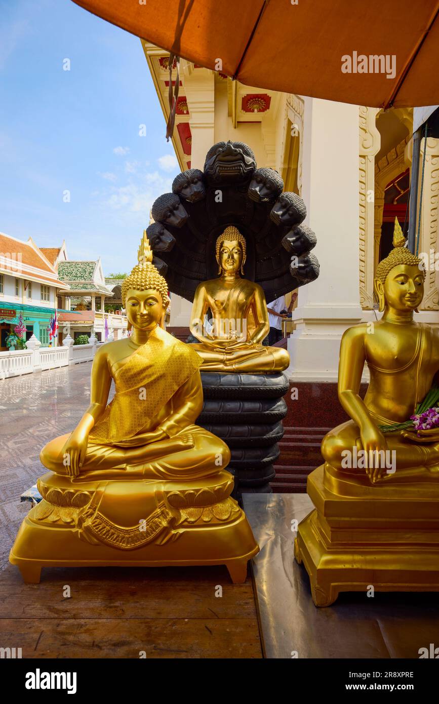 Bangkok Thailandia 24 maggio 2023. Immagini da Wat Traimit, il tempio famoso per la statua dorata del Buddha. Foto Stock