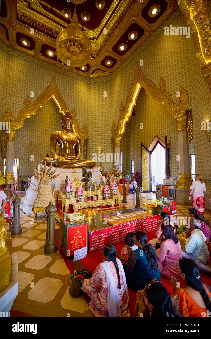Bangkok Thailandia 24 maggio 2023. Immagini da Wat Traimit, il tempio famoso per la statua dorata del Buddha. Foto Stock