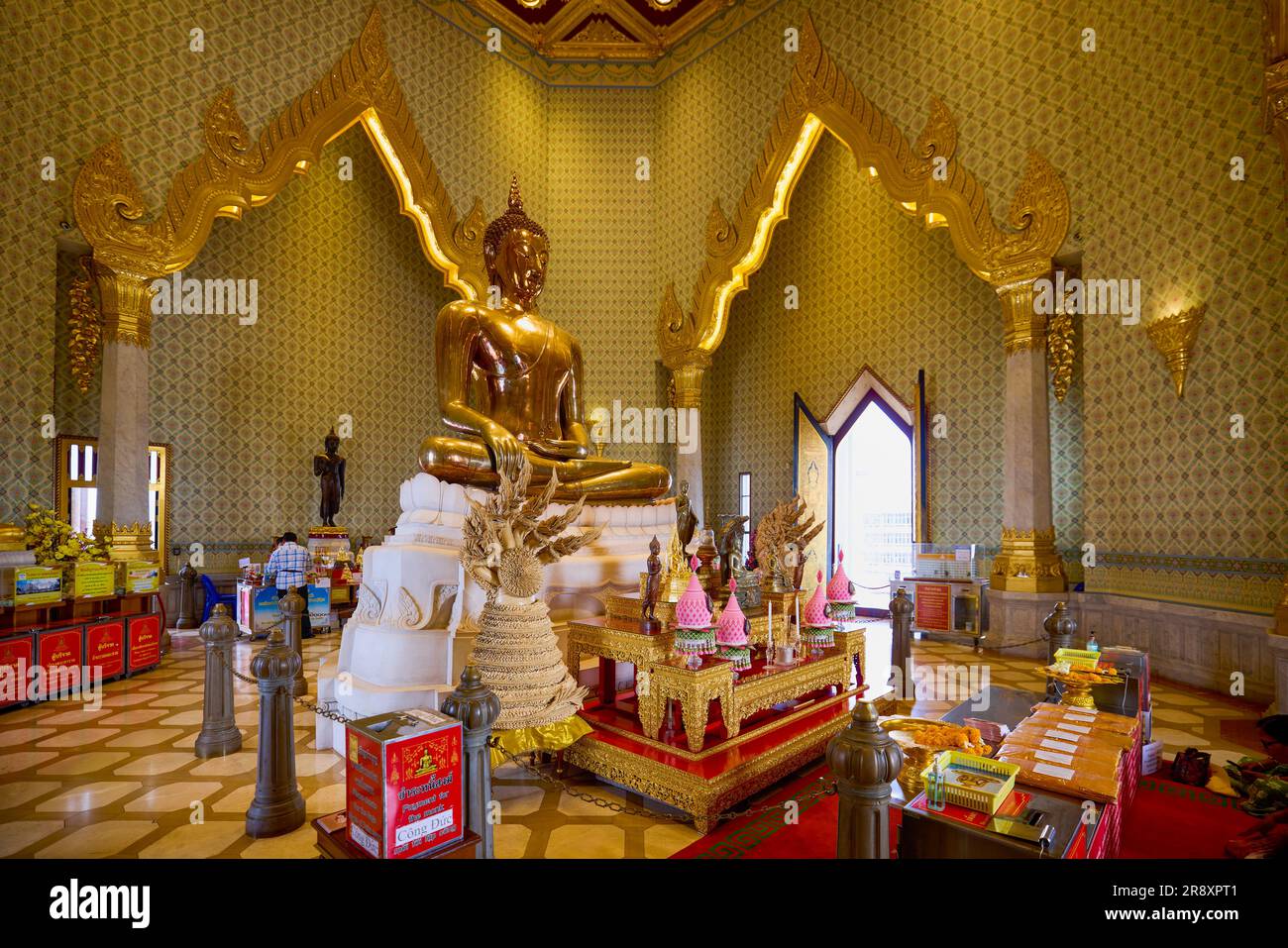 Bangkok Thailandia 24 maggio 2023. Immagini da Wat Traimit, il tempio famoso per la statua dorata del Buddha. Foto Stock