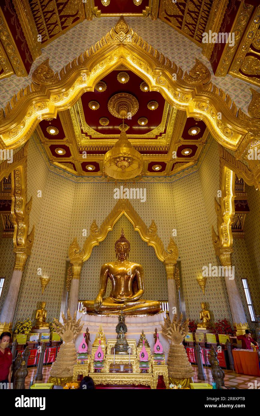 Bangkok Thailandia 24 maggio 2023. Immagini da Wat Traimit, il tempio famoso per la statua dorata del Buddha. Foto Stock