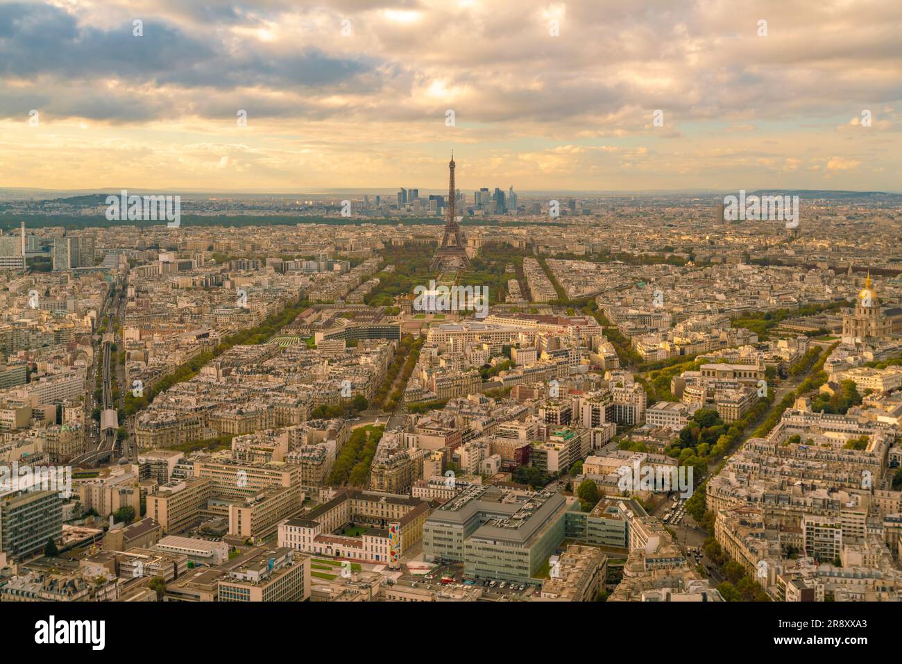 Elevato con lo skyline di Parigi con la Torre eiffel a Parigi Foto Stock
