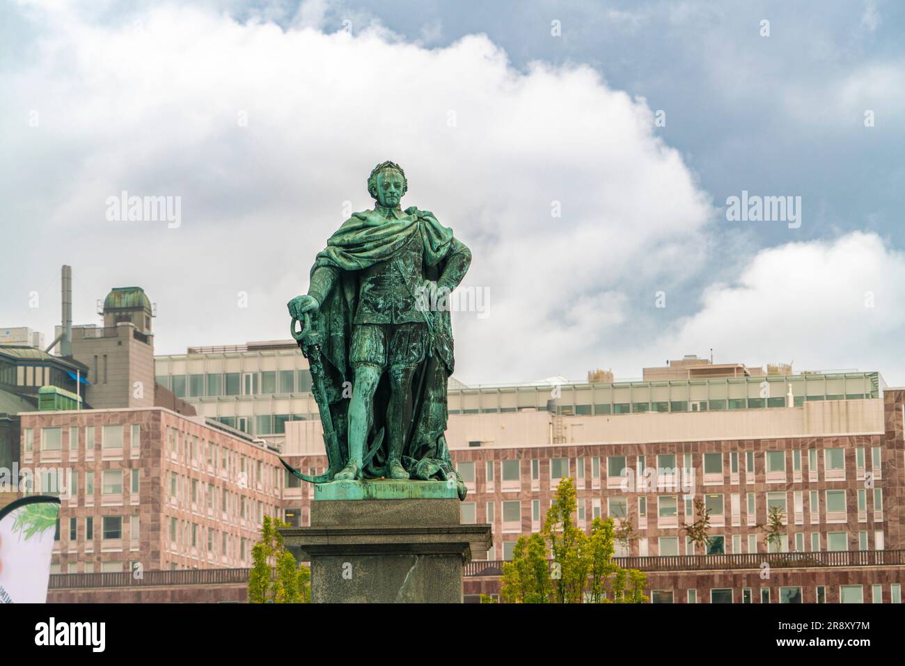Statua di Carlo XIII a Kungsträdgården, Stoccolma, Svezia Foto Stock