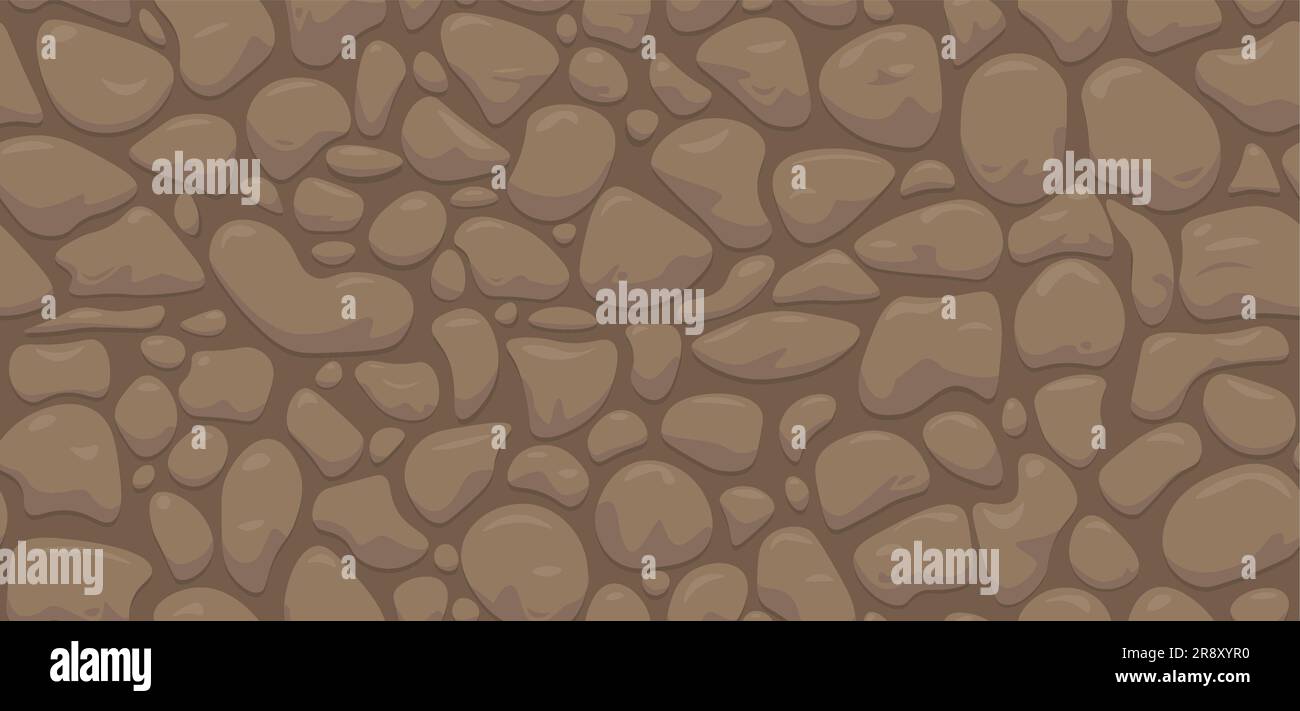 Parete in pietra vettoriale astratta. Ripetizione senza cuciture. Illustrazione Vettoriale