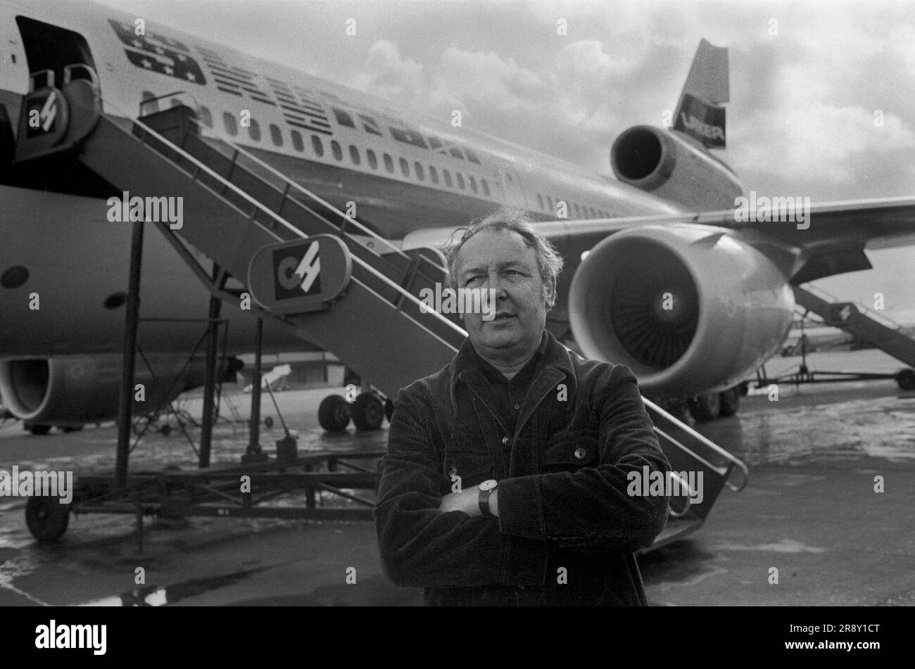 Freddie Laker ha lanciato Skytrain, il volo inaugurale ha avuto luogo il 26 settembre 1977. Questo era un servizio giornaliero senza fronzoli, economico e conveniente tra Londra Gatwick e JFK a New York. Foto Stock