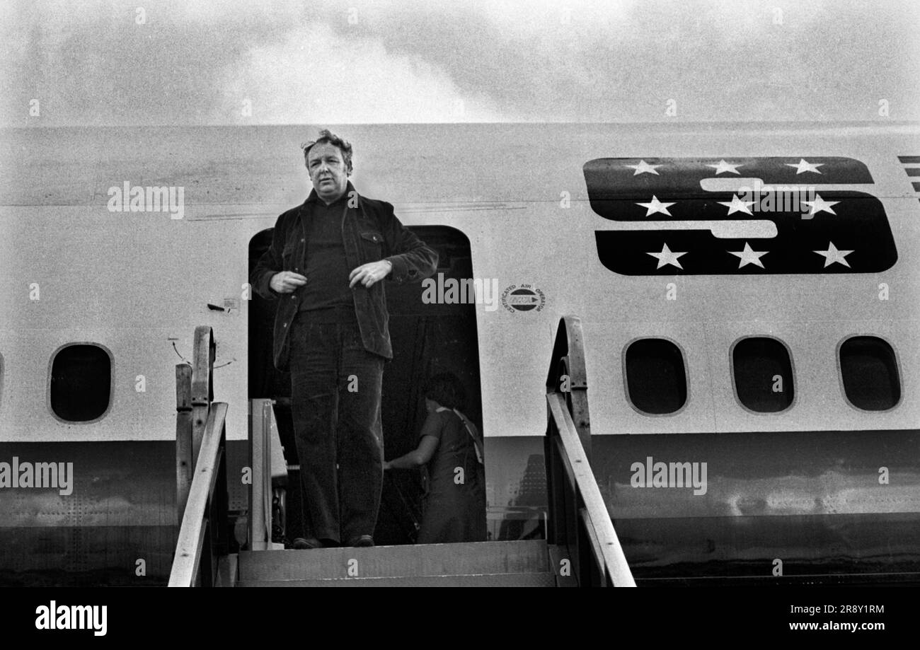 Freddie Laker lanciò Skytrain, il volo inaugurale ebbe luogo il 26 settembre 1977. Si trattava di un servizio giornaliero economico e senza fronzoli tra Londra Gatwick e JFK a New York. 1970 UK HOMER SYKES Foto Stock