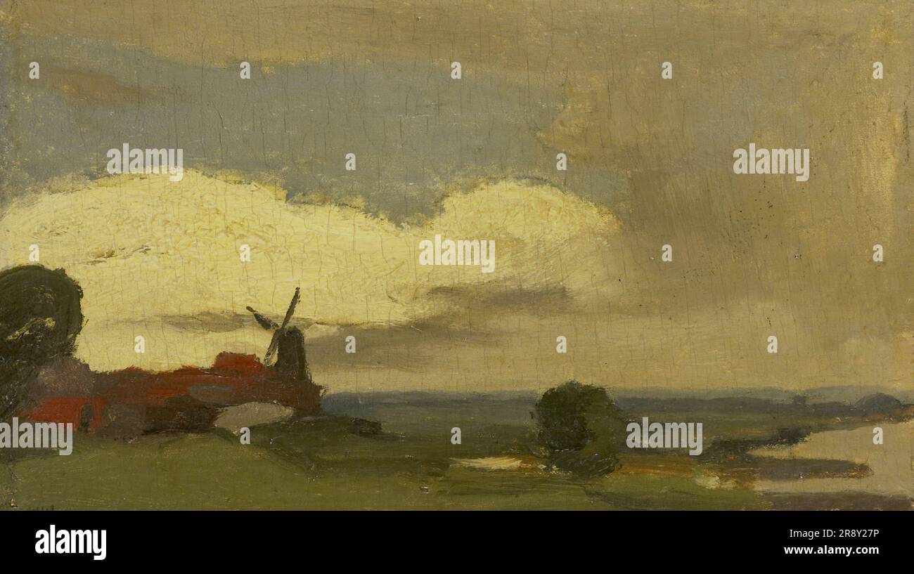 Paesaggio con mulino a vento, Wijk bij Duurstede, 1885-1923. Foto Stock