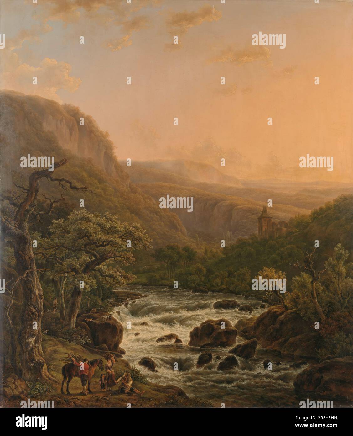 River in the Ardennes at Sunset, 1821. Foto Stock