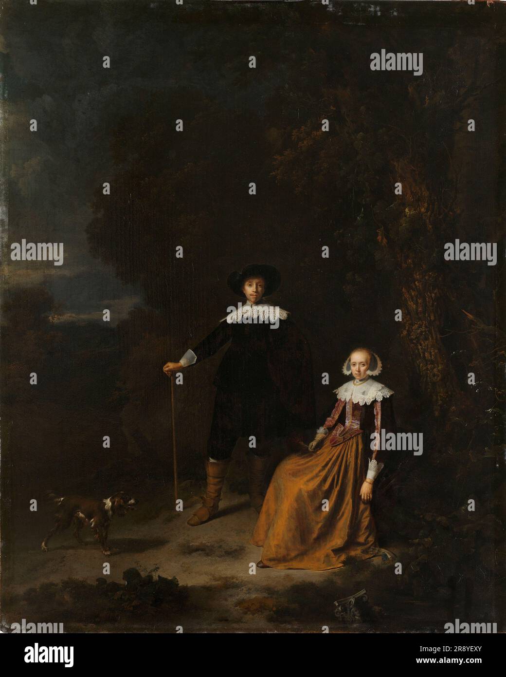 Ritratto di una coppia in un paesaggio, 1630-1675. Altri titoli: Ritratto di una coppia, che si pensa sia Adriaen Wittert van der AA e Maria Knotter. Foto Stock