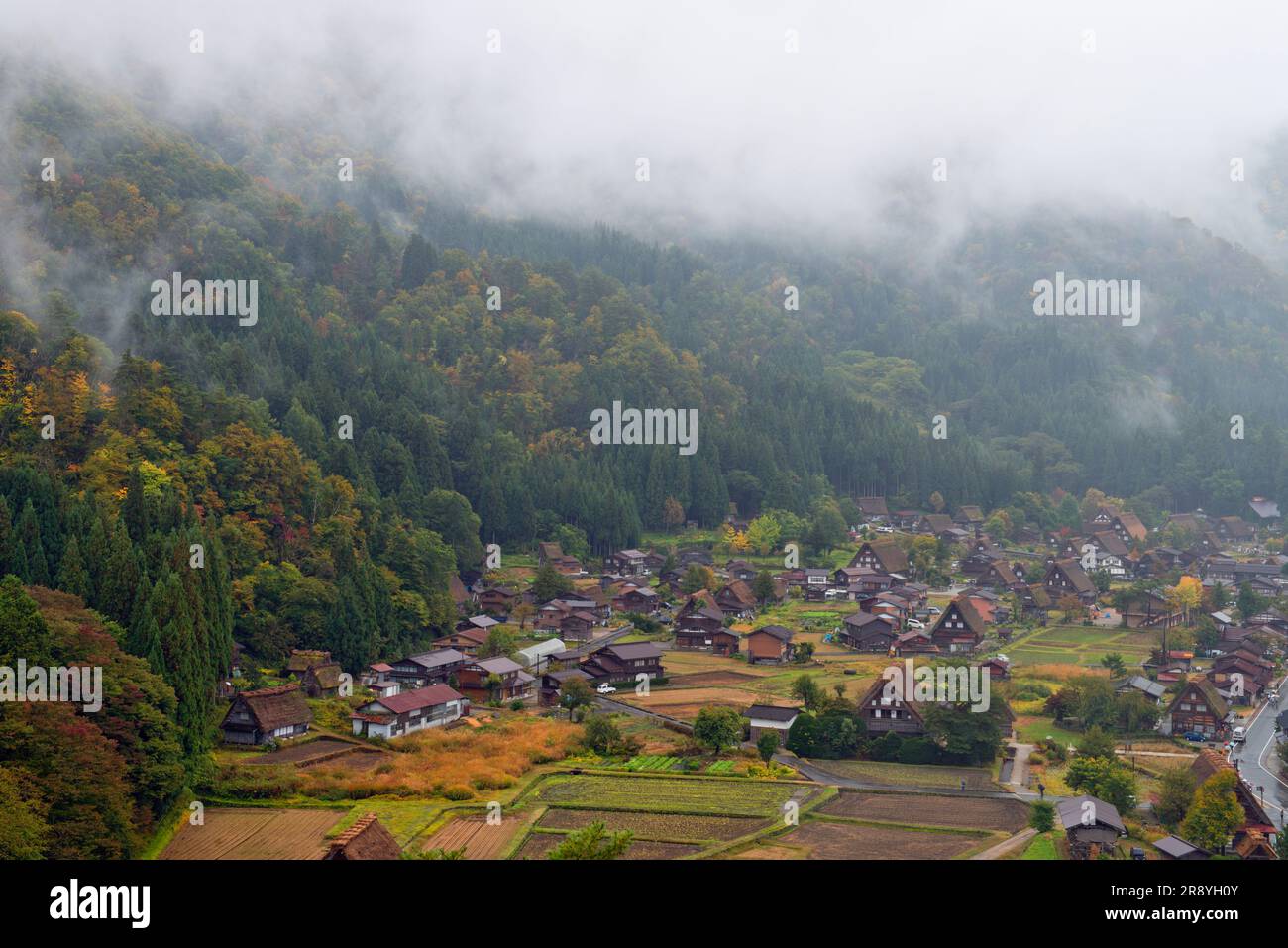 Villaggio di Gassho-zukuri Ogimachi di Shirakawa-go Foto Stock