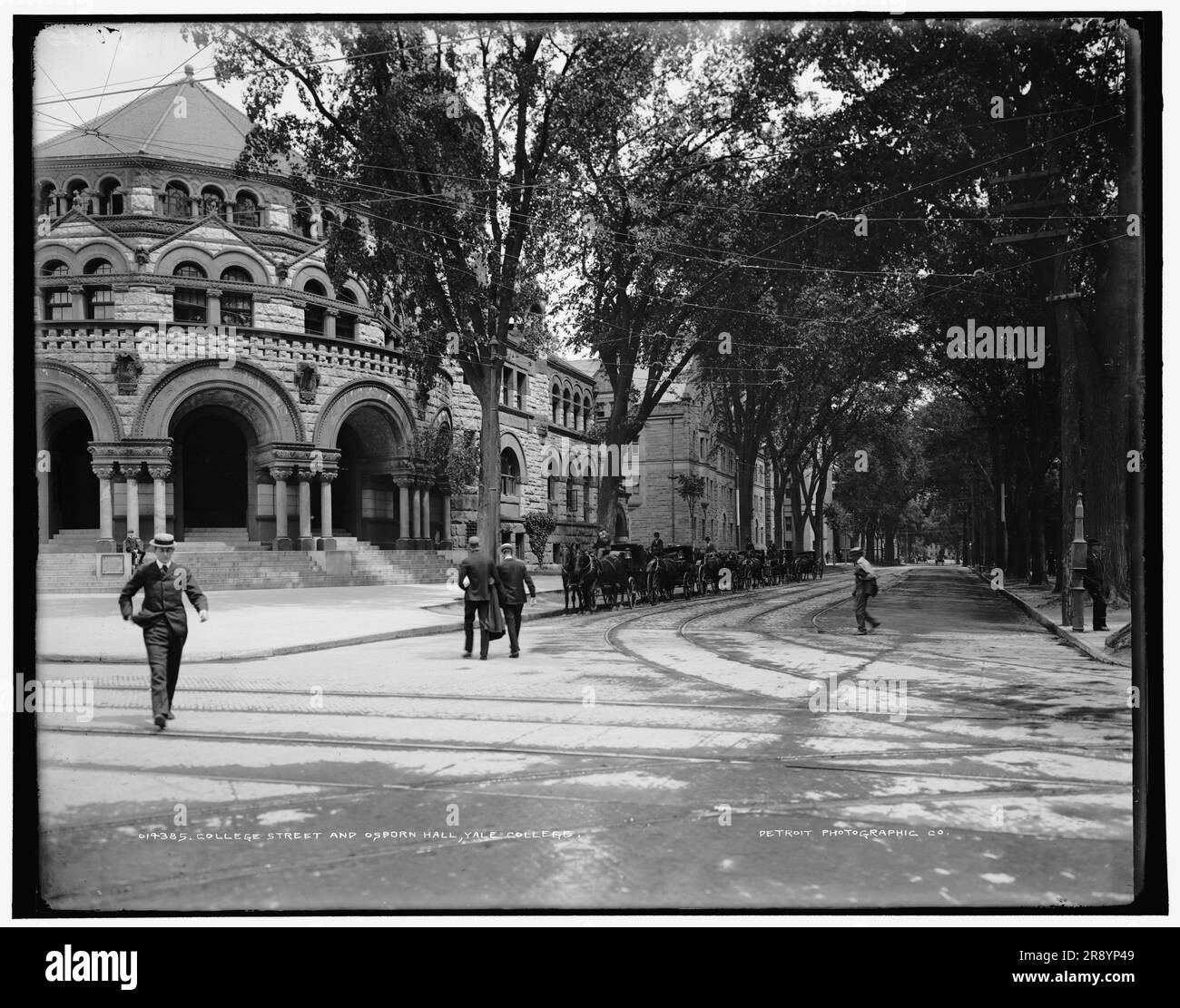 College Street e Osborn Hall, Yale College, tra il 1900 e il 1906. Foto Stock
