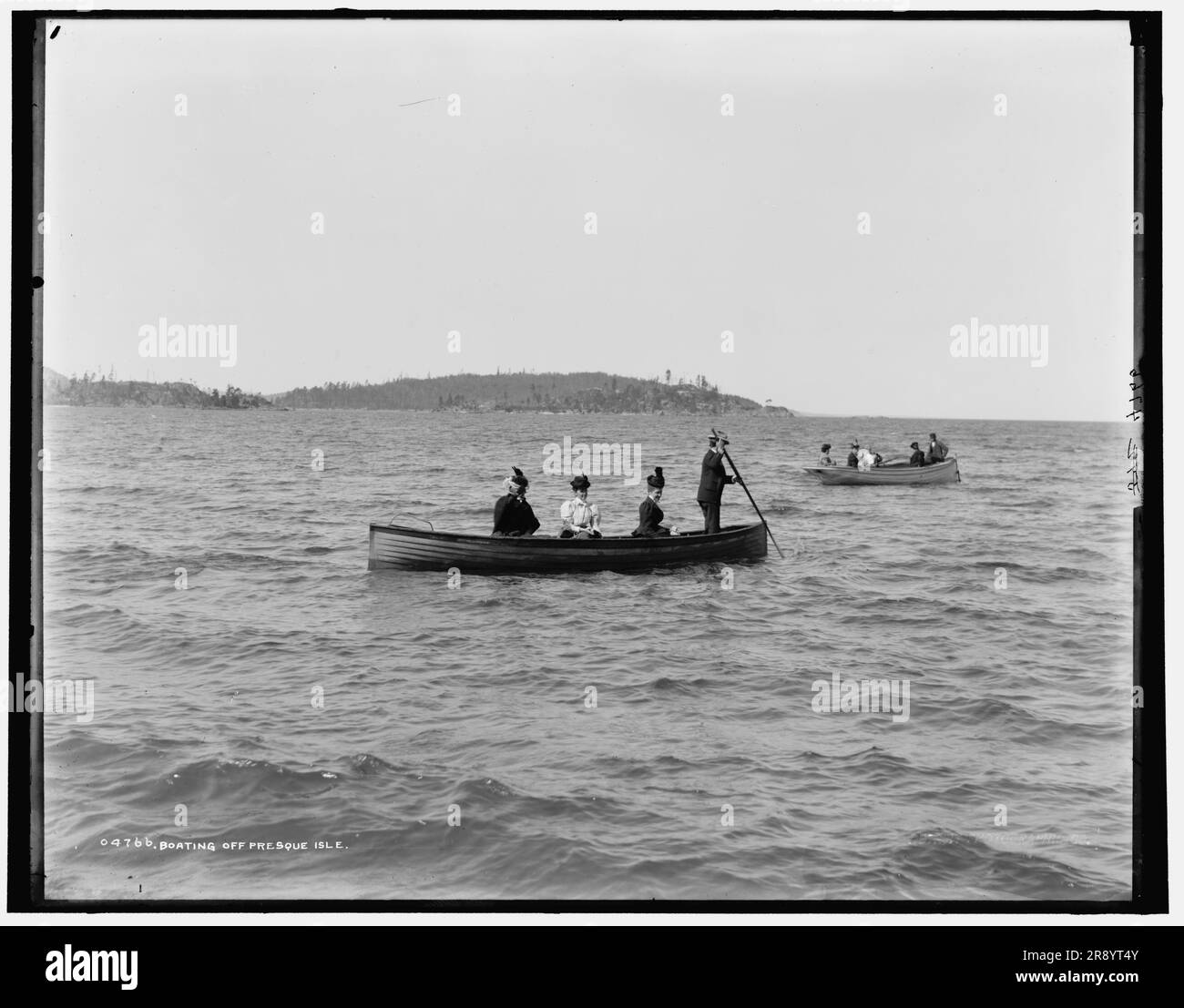 Gite in barca al largo di Presque Isle, tra il 1880 e il 1899. Foto Stock