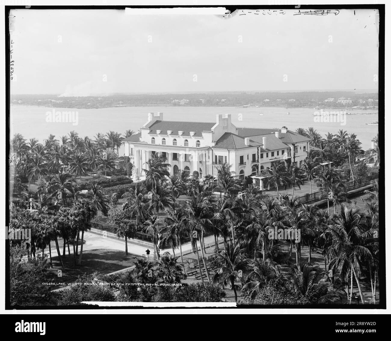 Lake Worth e W. Palm Beach dalla Royal Poinciana, tra il 1900 e il 1915. Foto Stock