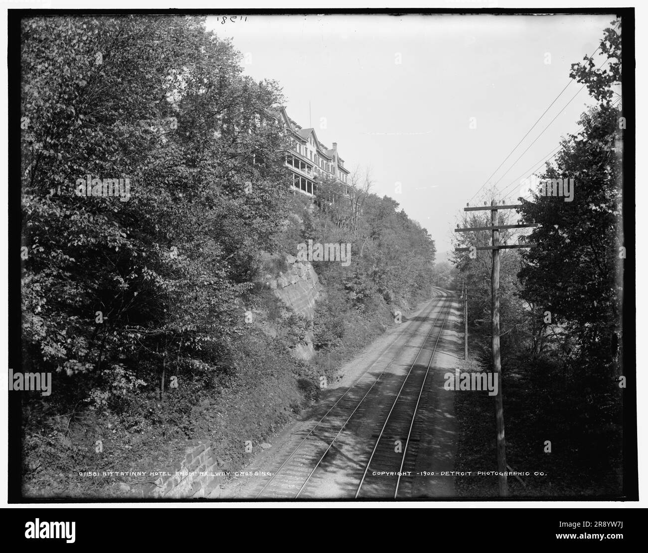 Kittatinny Hotel, ad esempio House from Railway crossing, c1900. Foto Stock