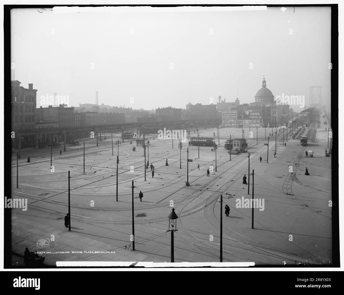 Williamsburg Bridge Plaza, Brooklyn, N.Y., c1906. Foto Stock