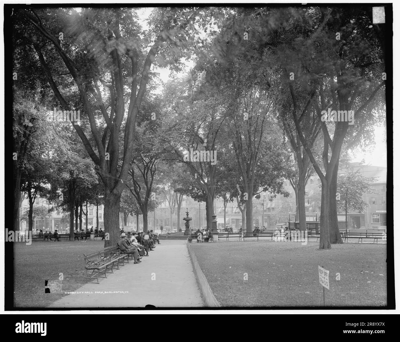 City Hall Park, Burlington, V., c1907. Foto Stock