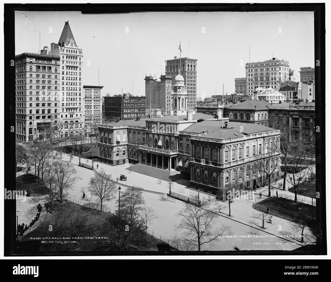 Municipio e parco, New York, c1900. Foto Stock
