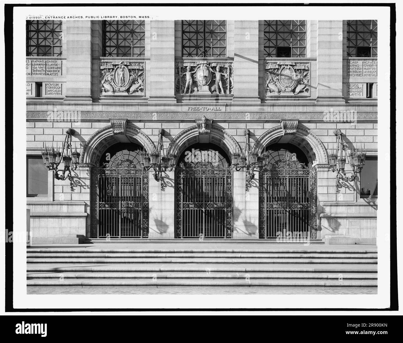 Archi d'ingresso, Boston Public Library, Boston, Mass., c1907. Foto Stock
