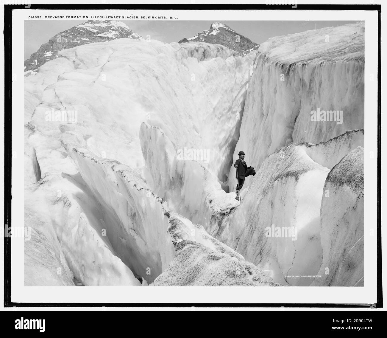 Formazione crevasse, Ghiacciaio Illecillewaet, Selkirk MTS., B.C., c1902. Foto Stock