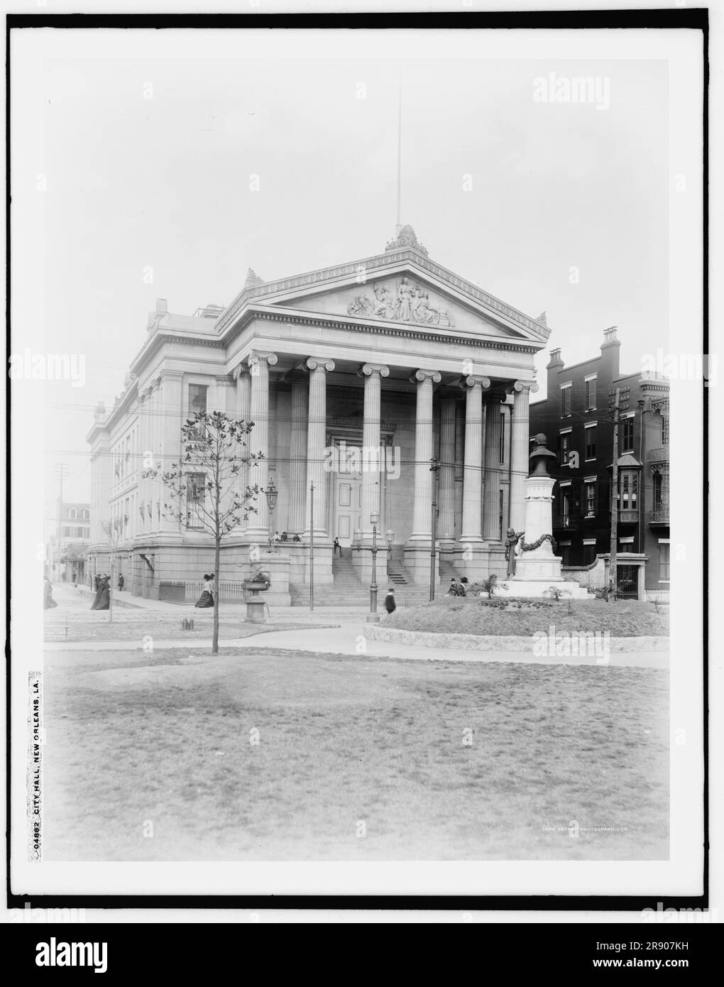 Municipio, New Orleans, la, c1900. La Gallier Hall fu costruita nel 1845-1853 in stile revival greco da James Gallier. Foto Stock