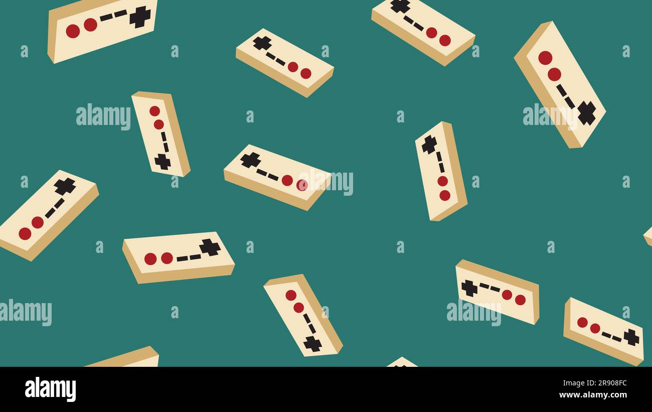 Texture astratta, pattern senza cuciture dal noioso gioco volumetrico isometrico joystick, manipolatori con pulsanti per videogiochi per computer e giochi contro Illustrazione Vettoriale