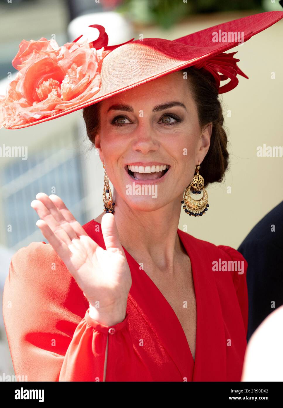 Ascot, Regno Unito. 23 giugno 2023. Berkshire, Regno Unito. 23 giugno 2023. La Principessa di Galles e il Principe di Galles assistono al quarto giorno della Royal Ascot. Crediti: Doug Peters/Alamy Live News Foto Stock