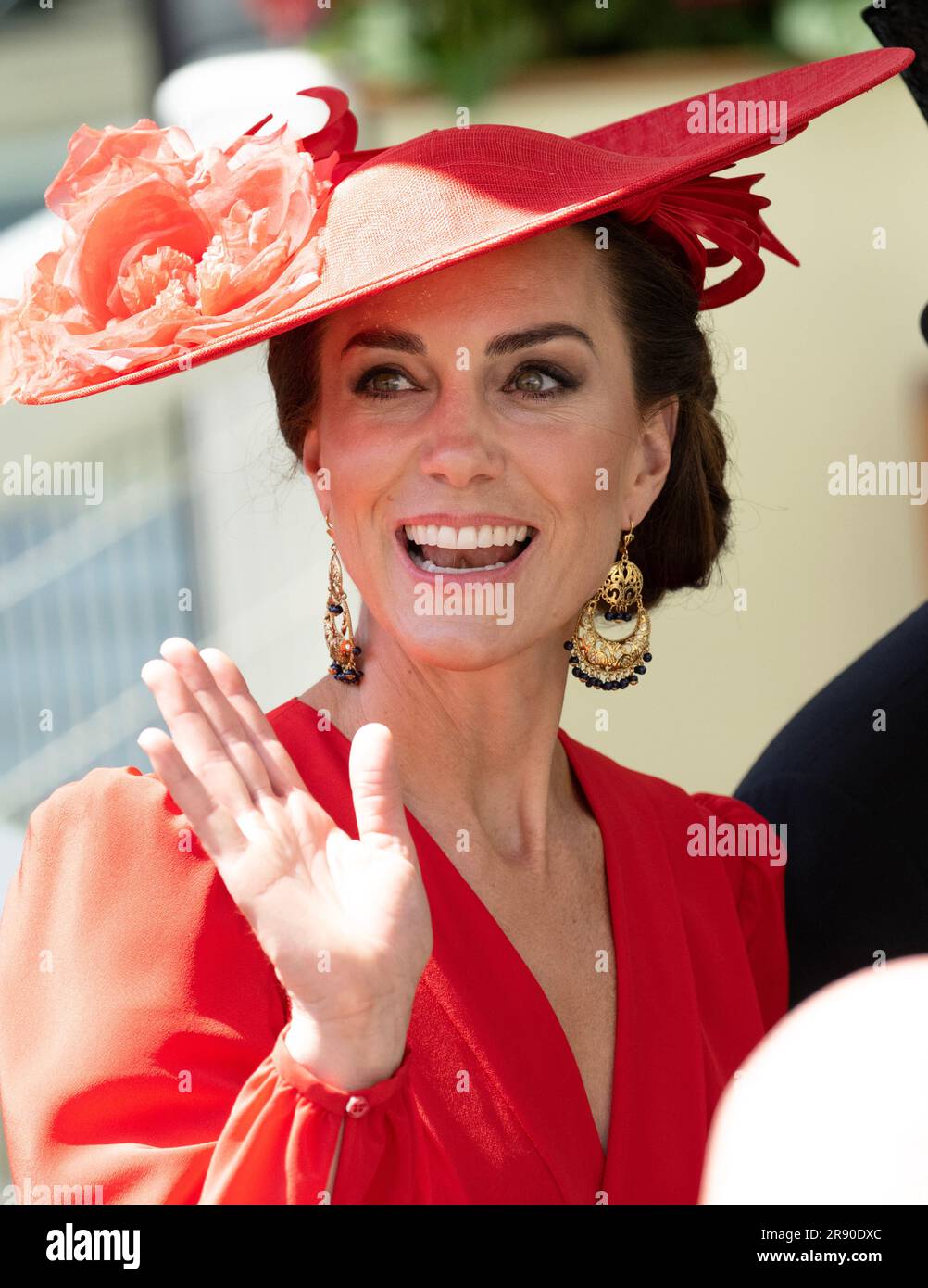 Ascot, Regno Unito. 23 giugno 2023. Berkshire, Regno Unito. 23 giugno 2023. La Principessa di Galles e il Principe di Galles assistono al quarto giorno della Royal Ascot. Crediti: Doug Peters/Alamy Live News Foto Stock