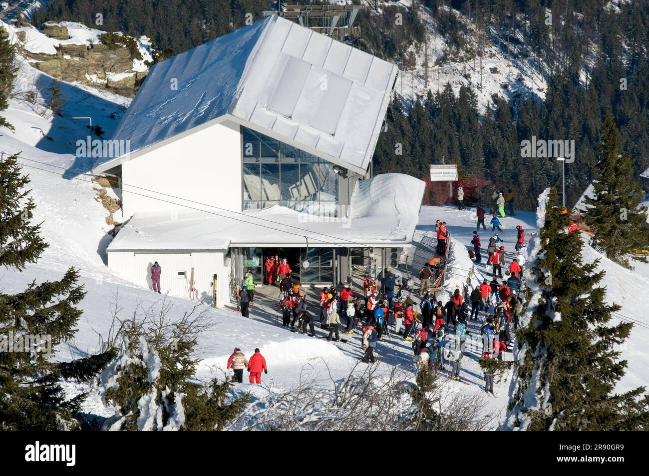 Stazione di montagna della funivia, Grosser Arber, Parco Nazionale della Foresta Bavarese, Baviera, Germania Foto Stock