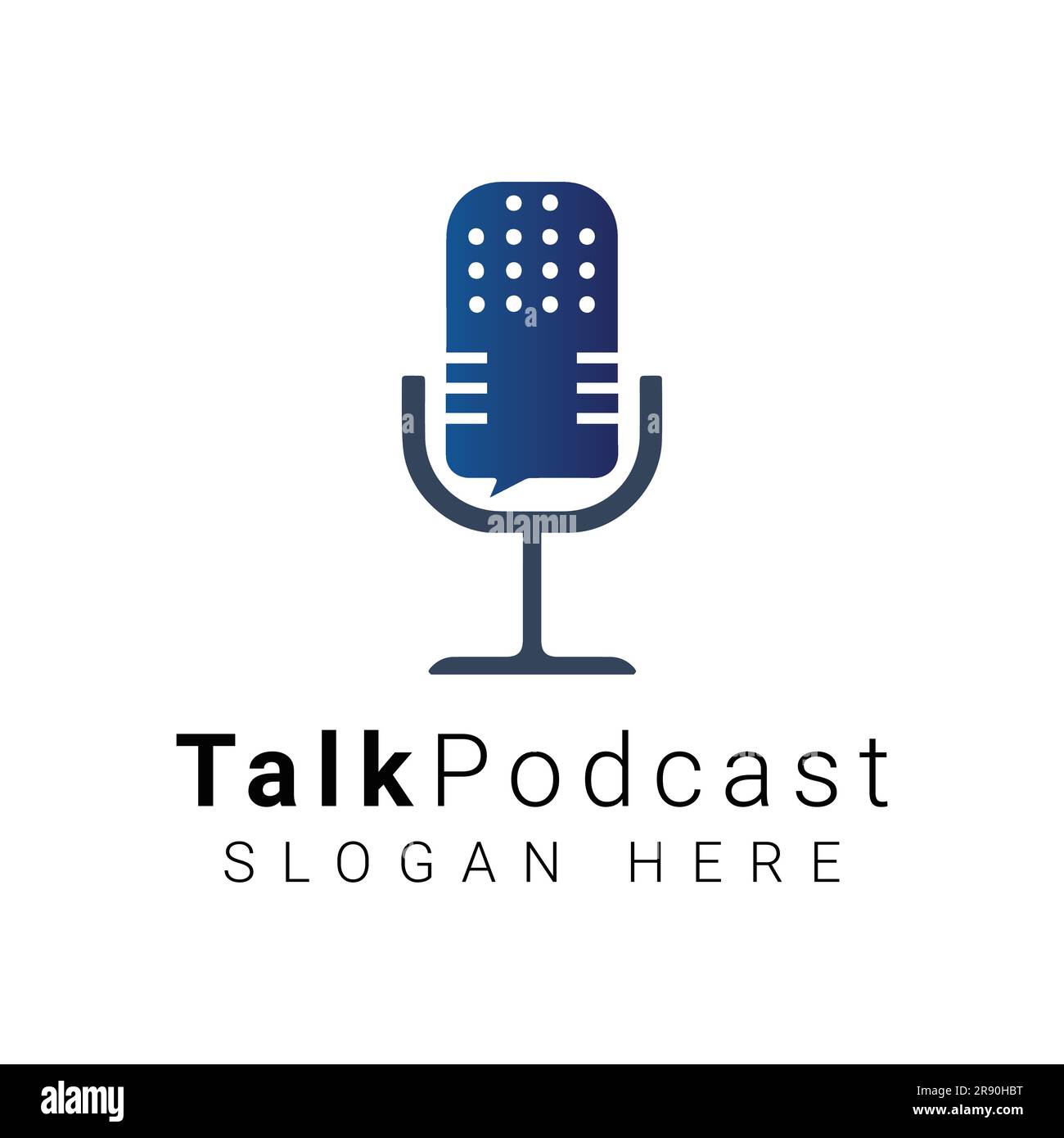 Logo Talk Podcast Design TV Show Media Talk Conversation Logo Mike e Speaker Talk Logo Illustrazione Vettoriale