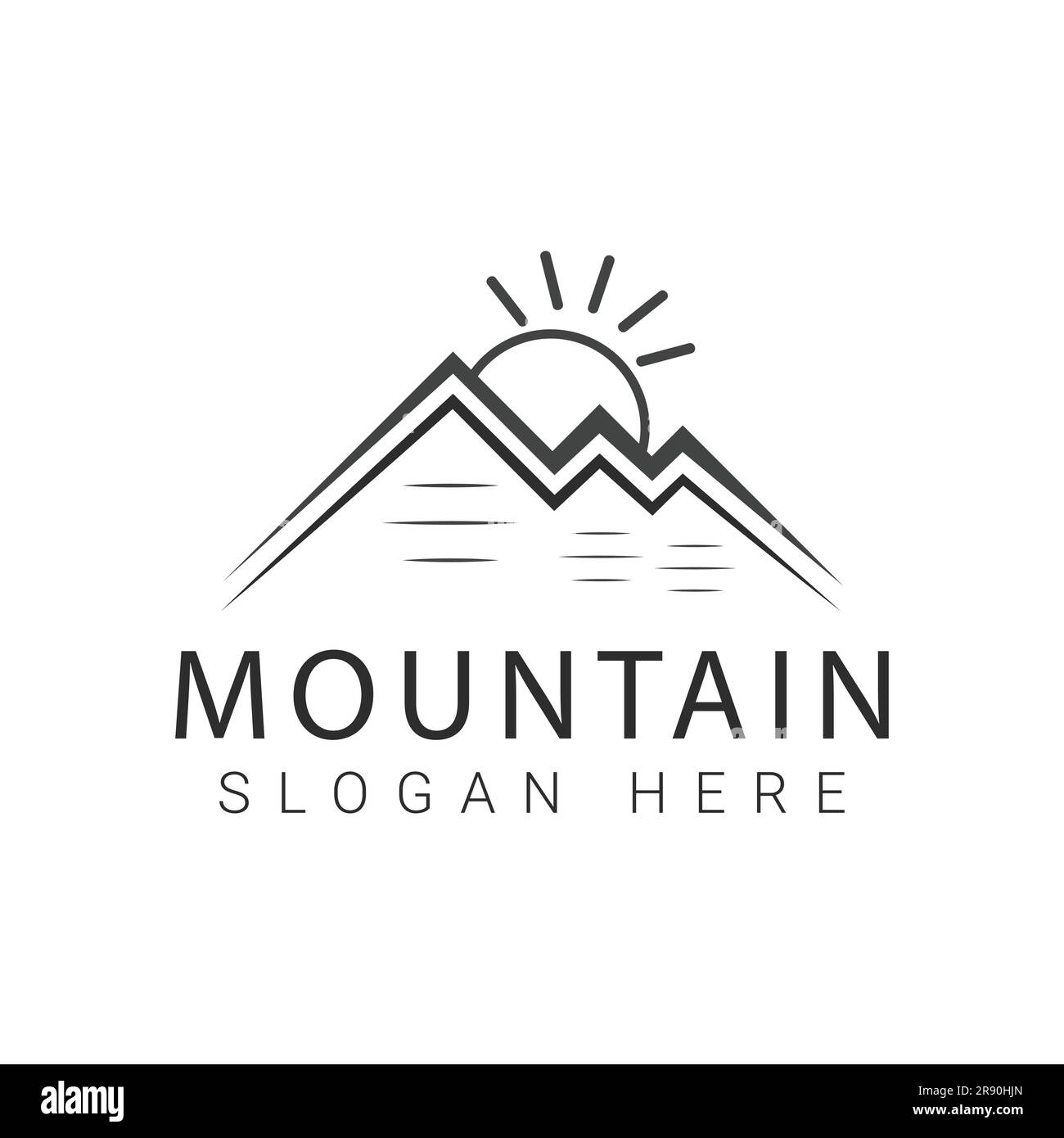 Logo Mountain Outdoor Logo Design Adventure Travel Illustrazione Vettoriale