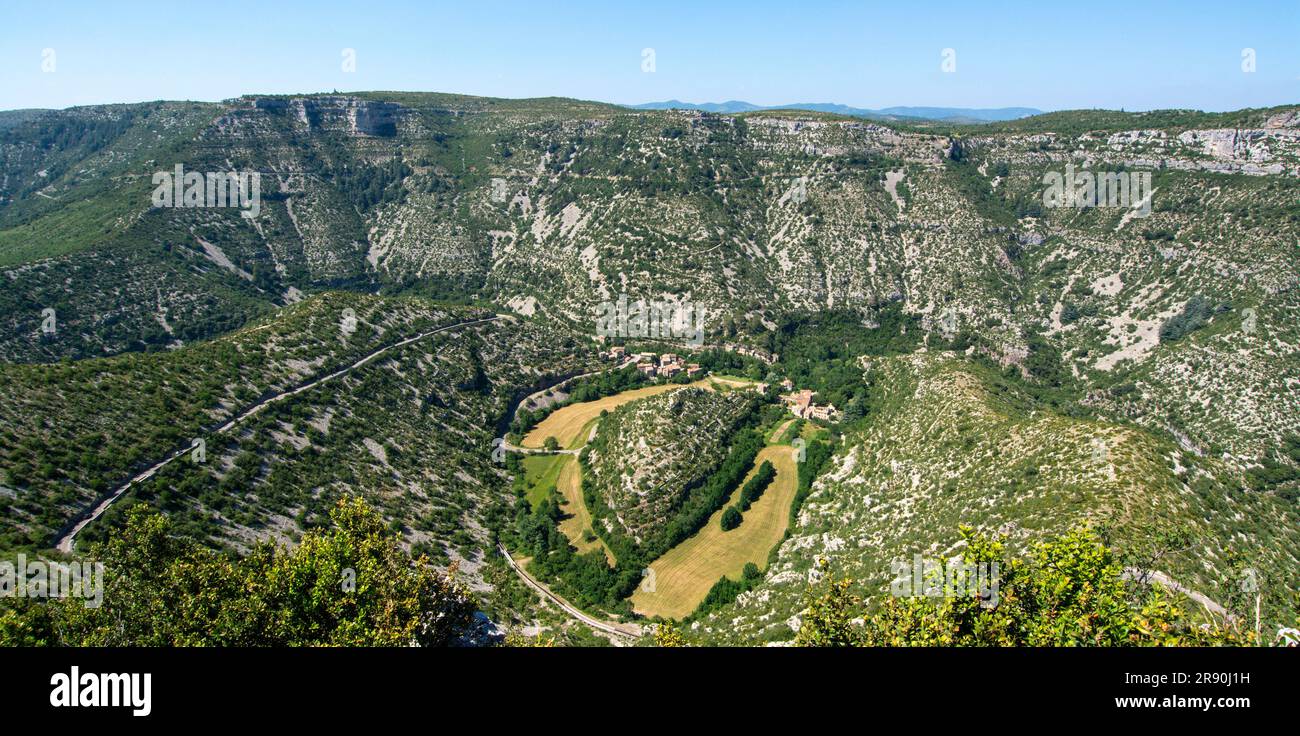 Cirque de Navacelles 'grande sito de France' Herault. Regione Occitanie. Francia. Europa Foto Stock