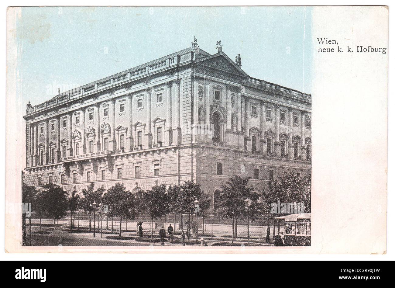 Impero austro-ungarico, Vienna - circa 1905: Cartolina d'epoca. Immagine retrò dell'Ala della Cancelleria Imperiale del palazzo imperiale principale degli Asburgo Foto Stock